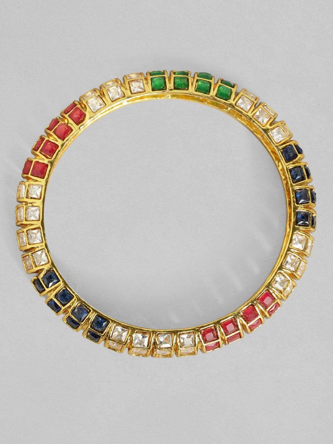 Rubans 22K Gold Plated Handcrafted Color Stone Set of 2 Bangles Bangles & Bracelets