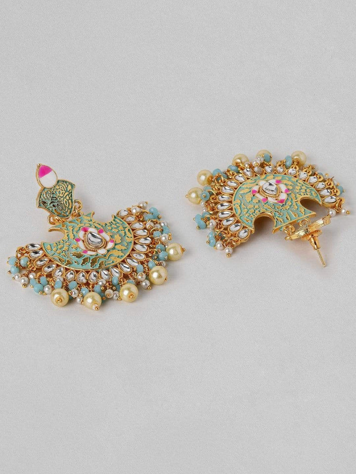 Rubans 22K Gold Plated  Handcrafted Enamel Chandbali  Earrings Earrings