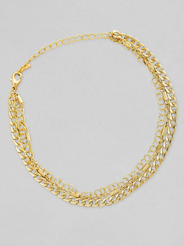 Rubans 24K Gold Plated Anklet With Beautiful Design Anklet