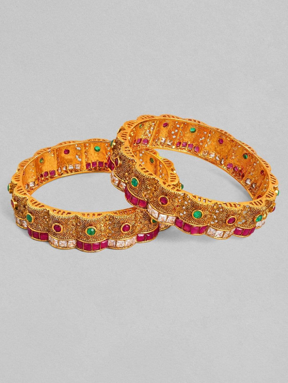 Ruby Paisley Flower Earrings - Bollywood Collection - Radhika Store