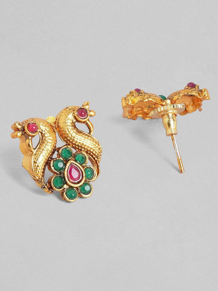 Rubans 24K Gold Plated Handcrafted Royal Pendant Necklace Set Necklace Set