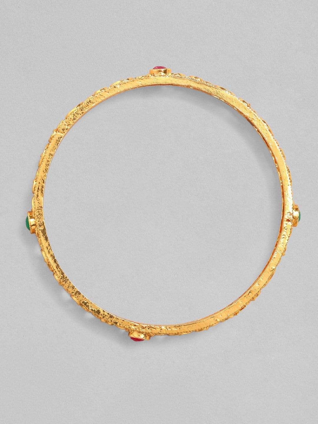 Rubans 24K Gold Plated Handcrafted Ruby Stone Filigree Set of 4 Bangles Bangles & Bracelets