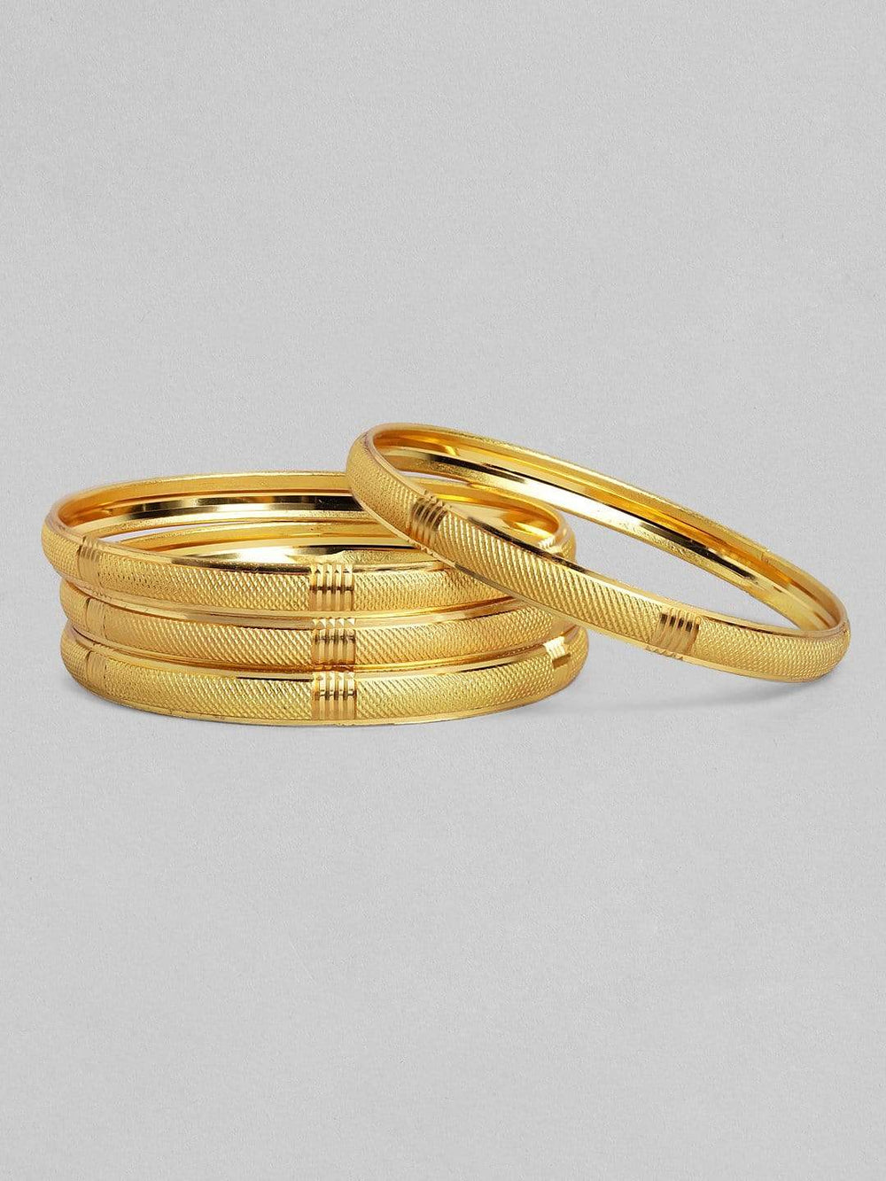Rubans 24K Gold Plated Handcrafted  Set of 4 Bangles Bangles & Bracelets