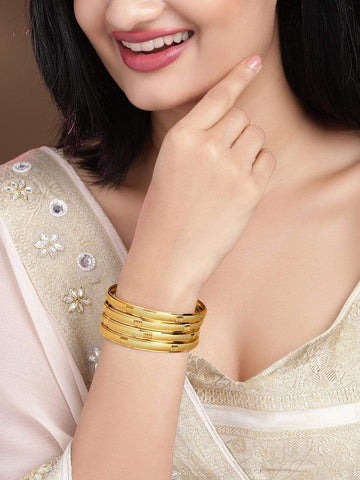 Rubans 24K Gold Plated Handcrafted  Set of 4 Bangles Bangles & Bracelets