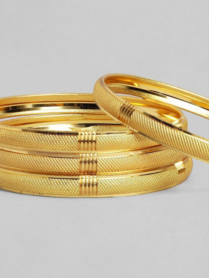 Rubans 24K Gold Plated Handcrafted  Set of 4 Bangles Bangles & Bracelets