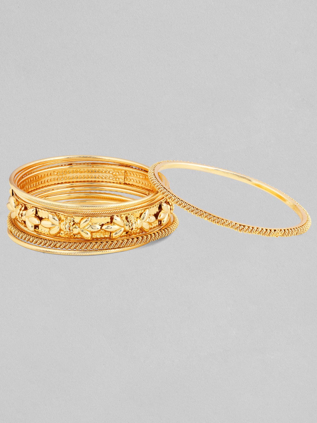 Rubans 24K Gold Plated Handcrafted Set Of 6 Bangles. Bangles & Bracelets