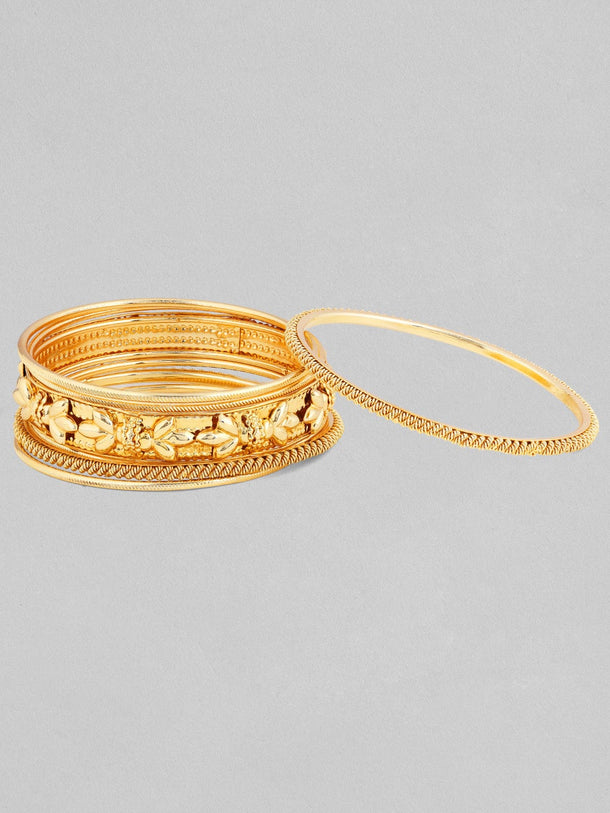 Rubans 24K Gold Plated Handcrafted Set Of 6 Bangles. Bangles & Bracelets