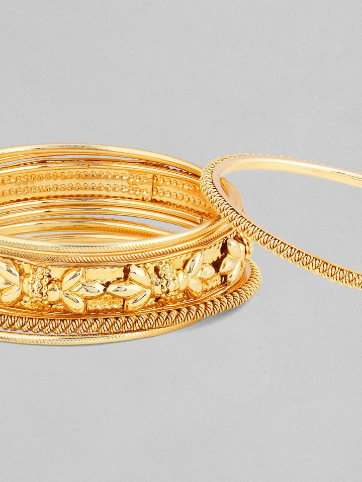 Rubans 24K Gold Plated Handcrafted Set Of 6 Bangles. Bangles & Bracelets