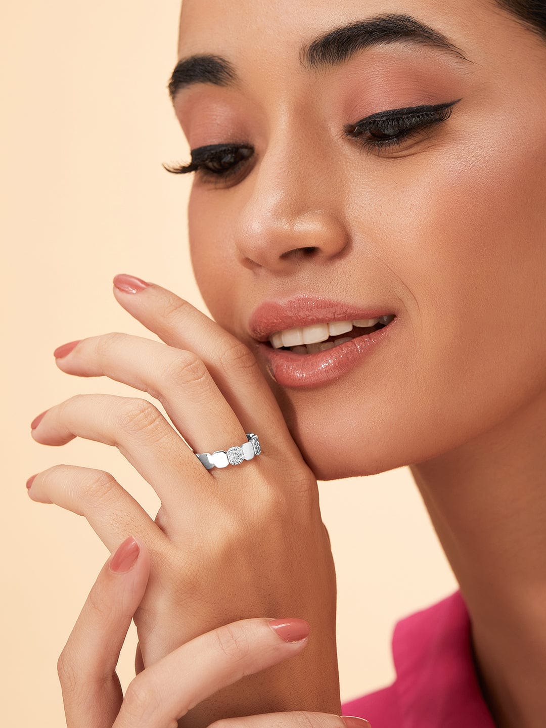 Rubans 925 Silver The Fusion Of Pastel And Pave Ring. Rings
