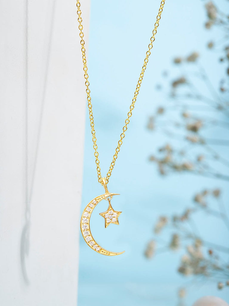 Shop Rubans 925 Silver The Earth And Sun Pendant Necklace - Gold