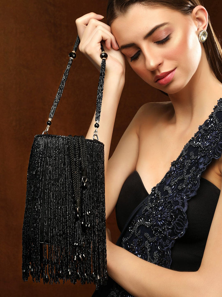 Black Potli Bag | Upcycled Handbag