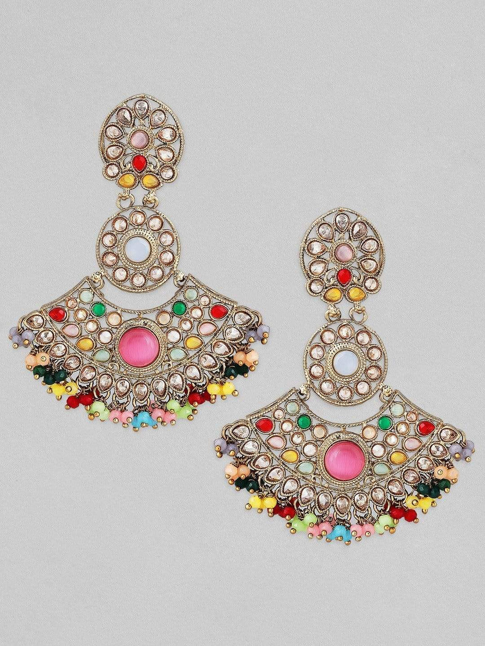 Rubans Gold Plated AD Studded Earrings Earrings