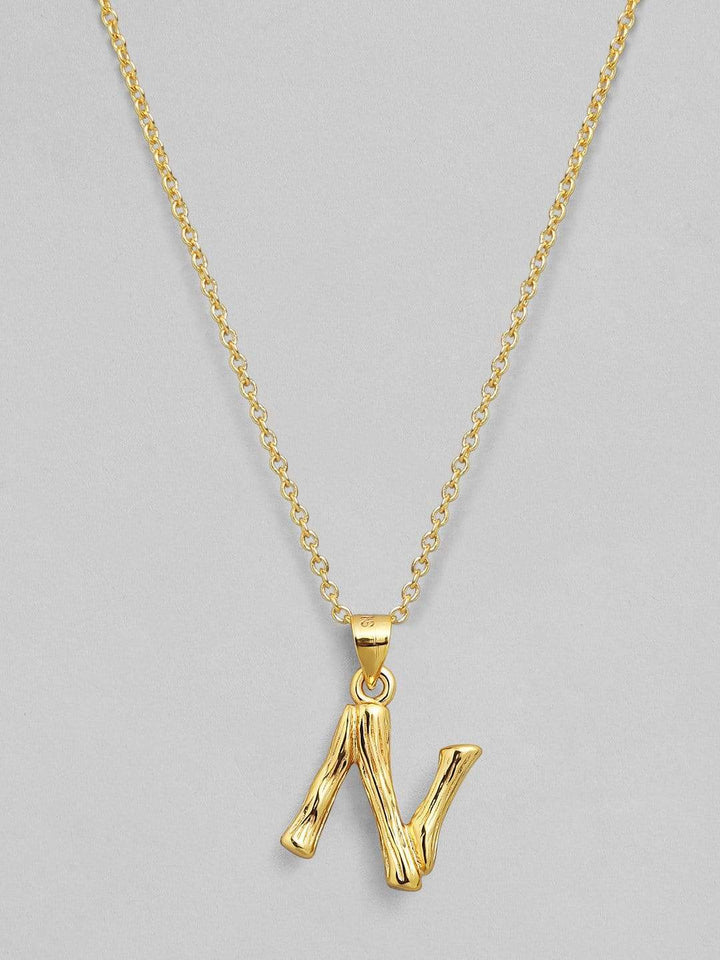 Rubans Gold Plated Alphabet "N" Necklace Chain & Necklaces