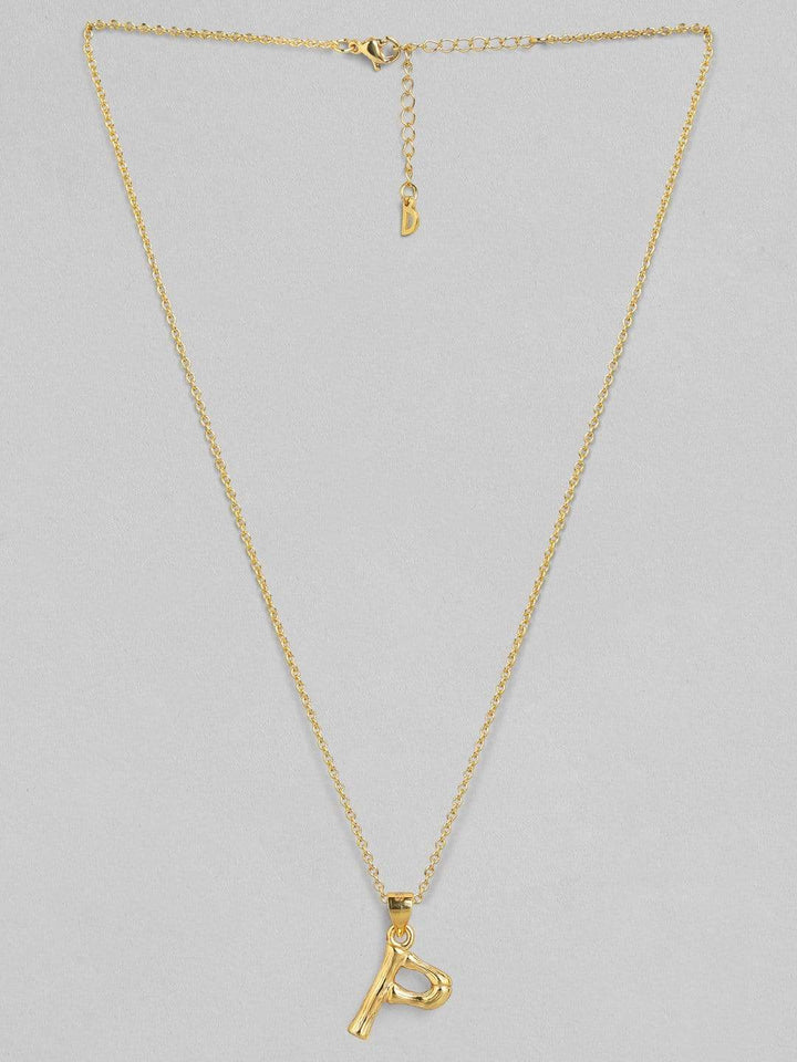 Rubans Gold Plated Alphabet "P" Necklace Chain & Necklaces