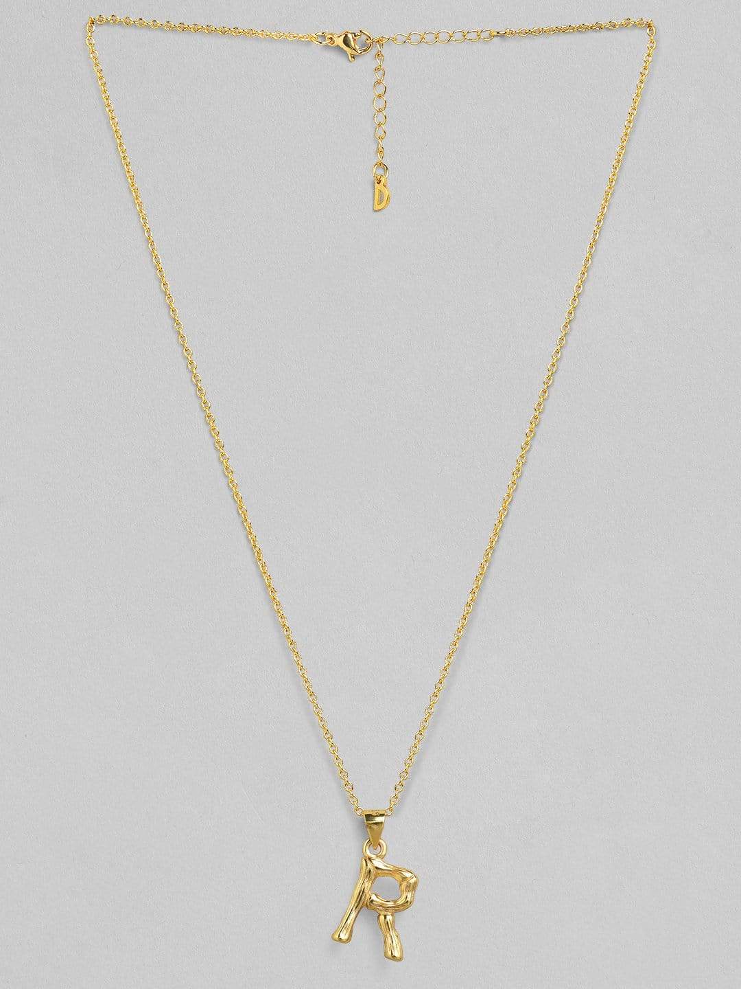 Rubans Gold Plated Alphabet "R" Necklace Chain & Necklaces