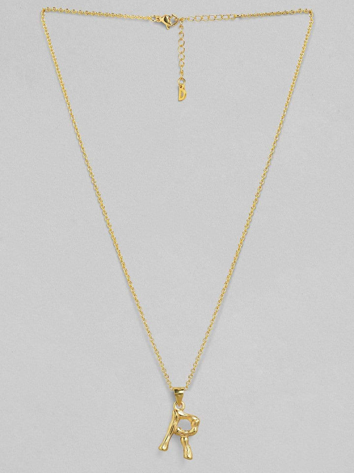 Rubans Gold Plated Alphabet "R" Necklace Chain & Necklaces