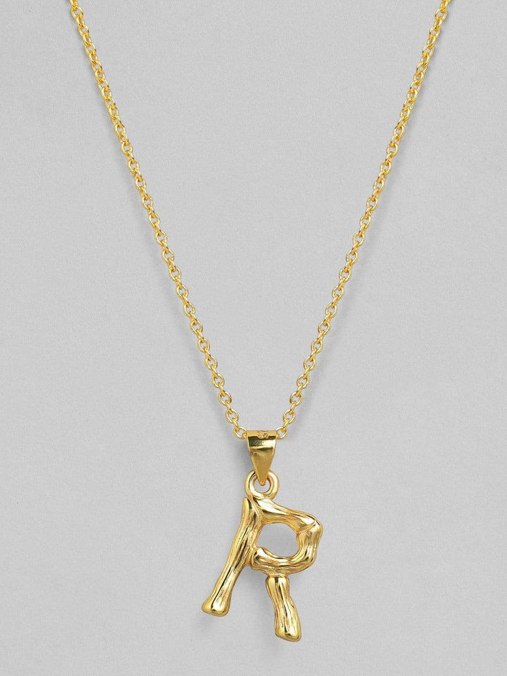 Rubans Gold Plated Alphabet "R" Necklace Chain & Necklaces