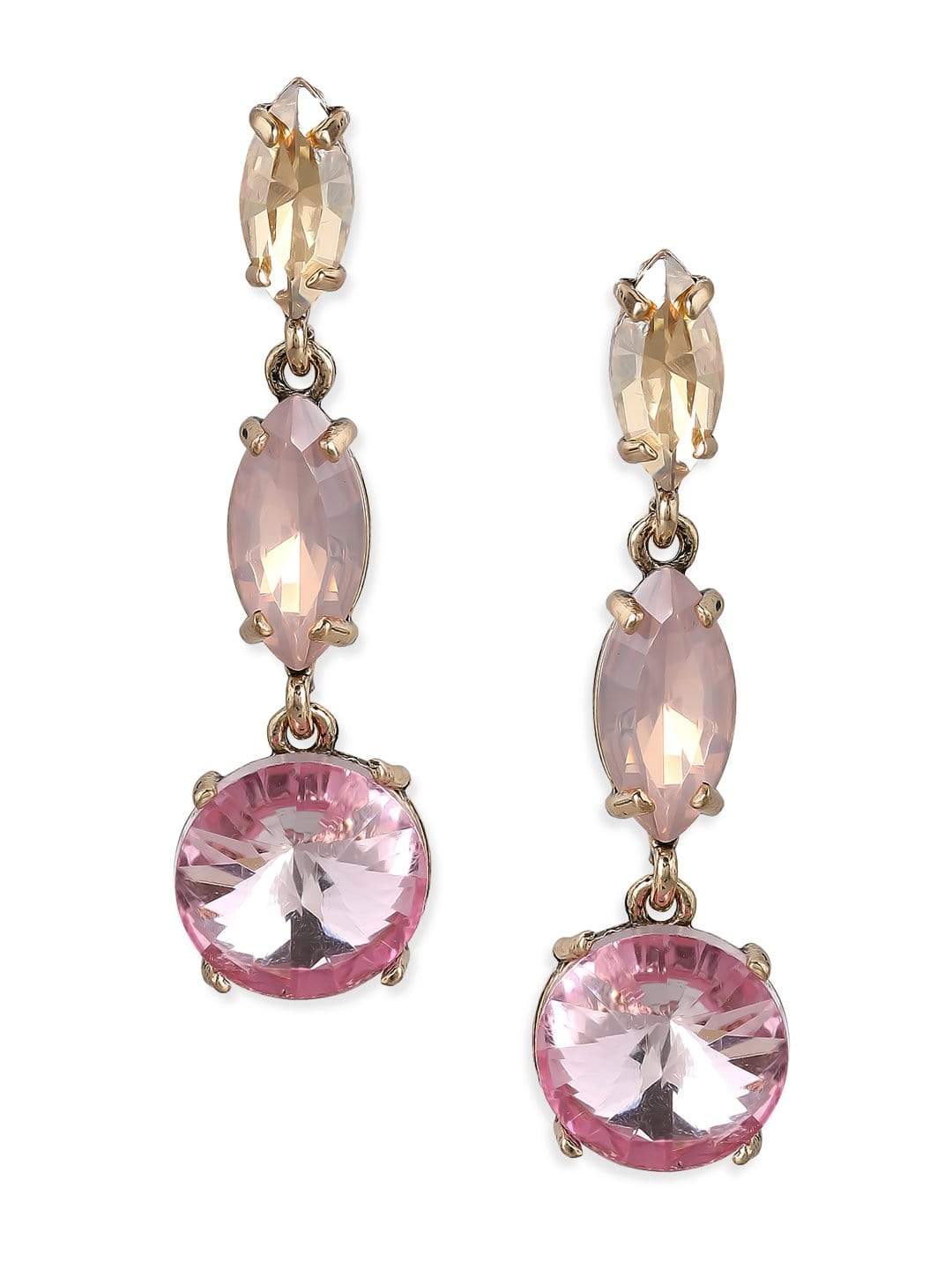 Multicolor Contemporary Crystal Drop Earrings - Mirraw - 4226643