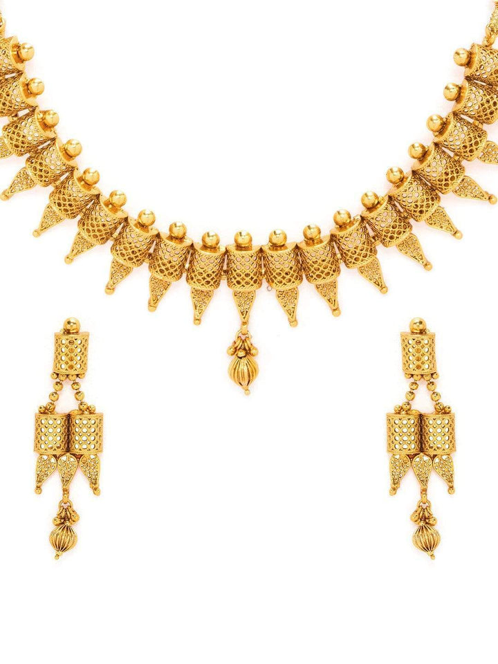 Rubans Gold Plated Filigree Statement Necklace Set Necklace Set