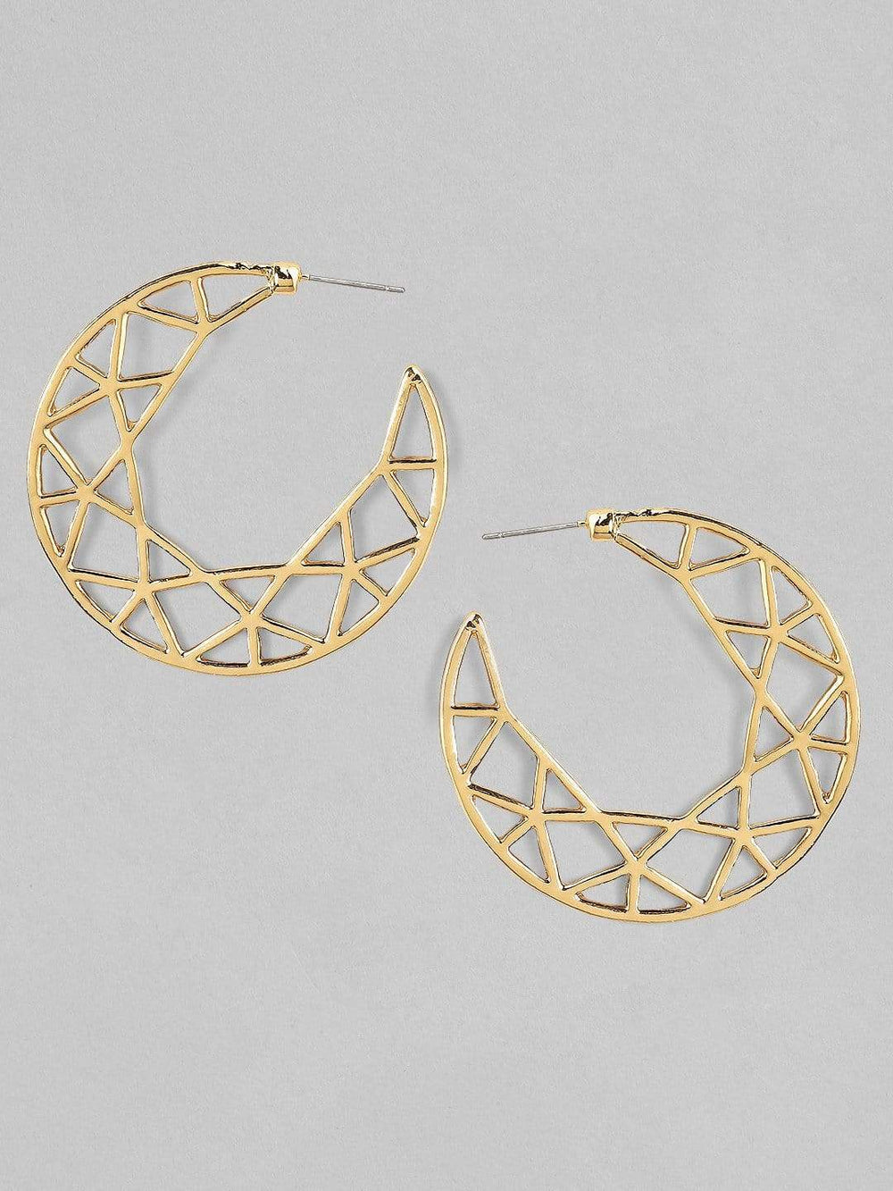 Rubans Gold Plated Handcrafted Classic Half Hoop Earrings Earrings