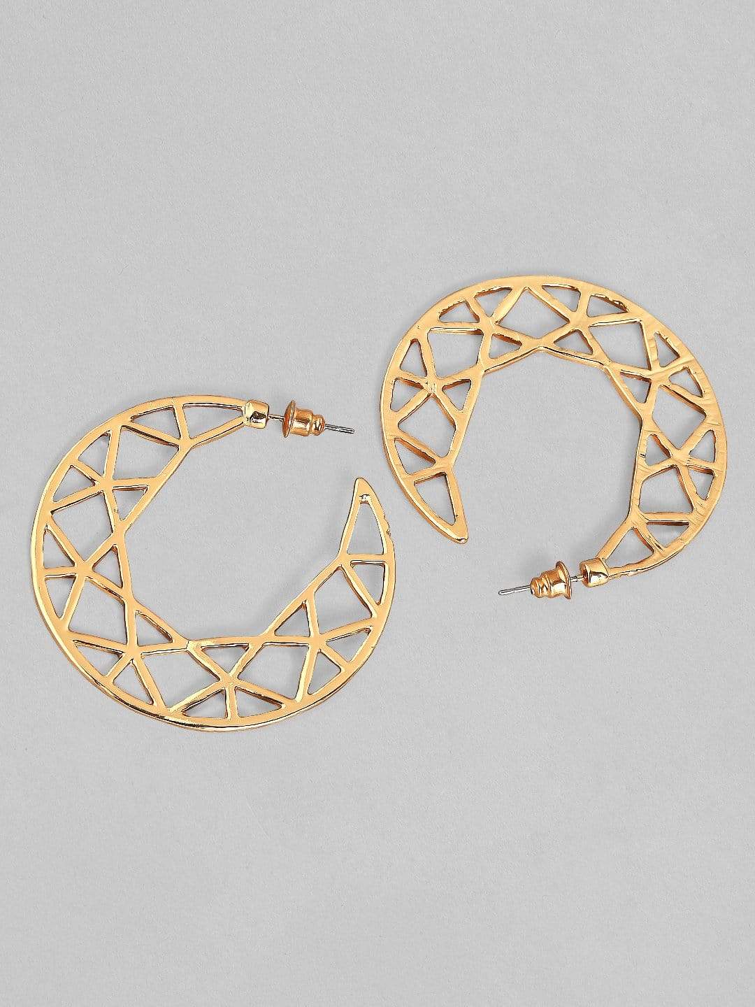 Rubans Gold Plated Handcrafted Classic Half Hoop Earrings Earrings