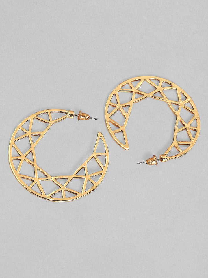 Rubans Gold Plated Handcrafted Classic Half Hoop Earrings Earrings