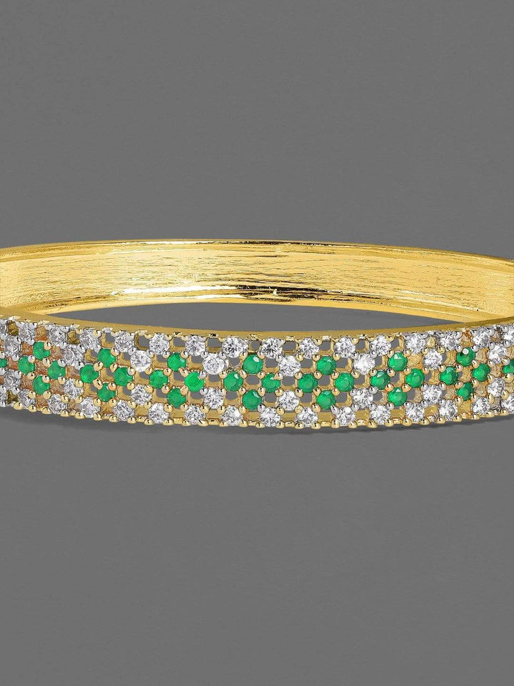 Rubans Gold Plated Handcrafted Green Stone Bracelet Bangles & Bracelets