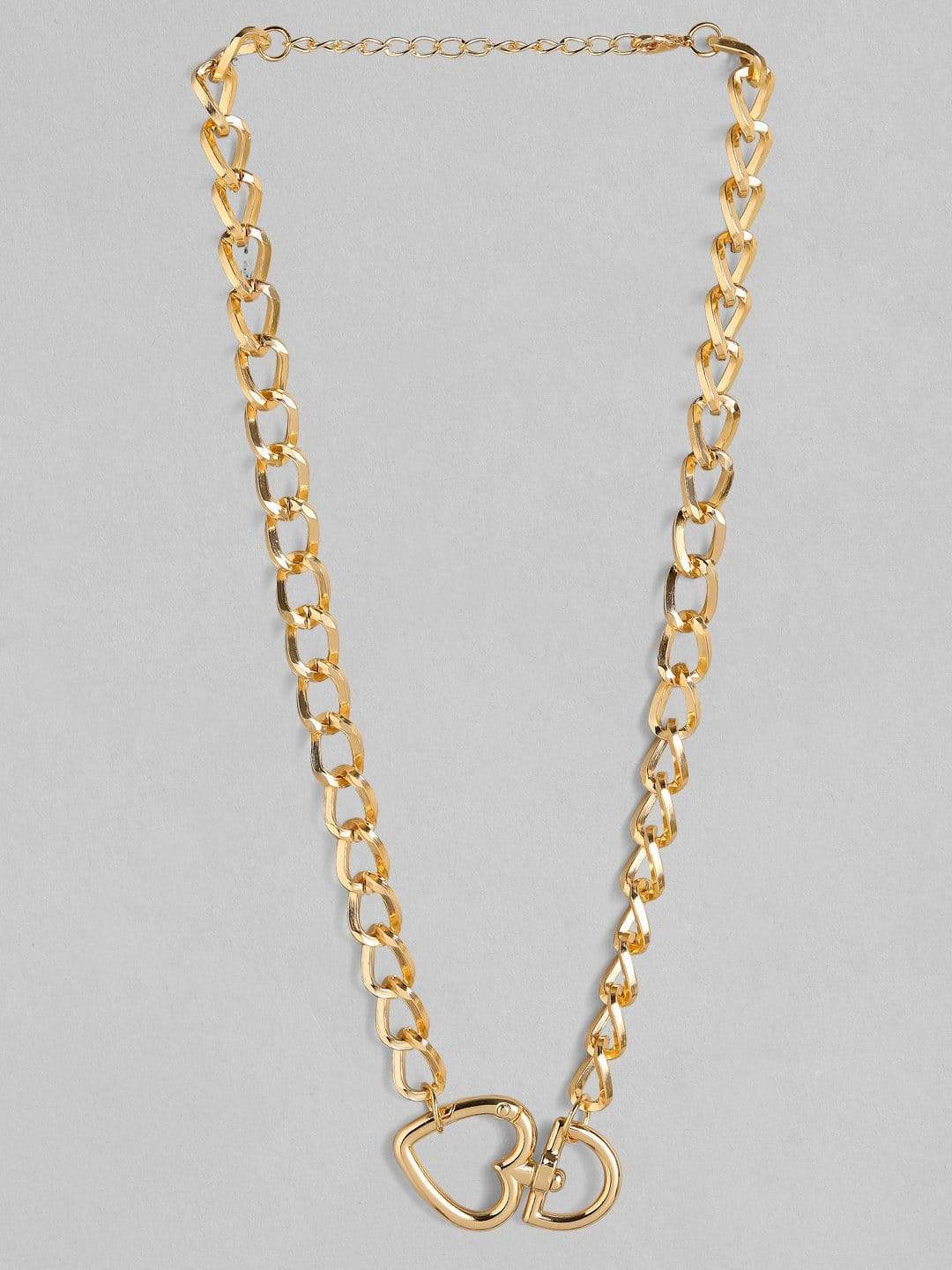 rubans gold plated handcrafted heart shape interlinked chain necklace chain necklaces 23417252872366