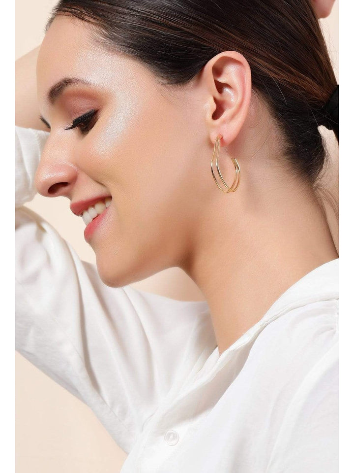 Rubans Gold Plated Handcrafted Hoop Earrings Earrings