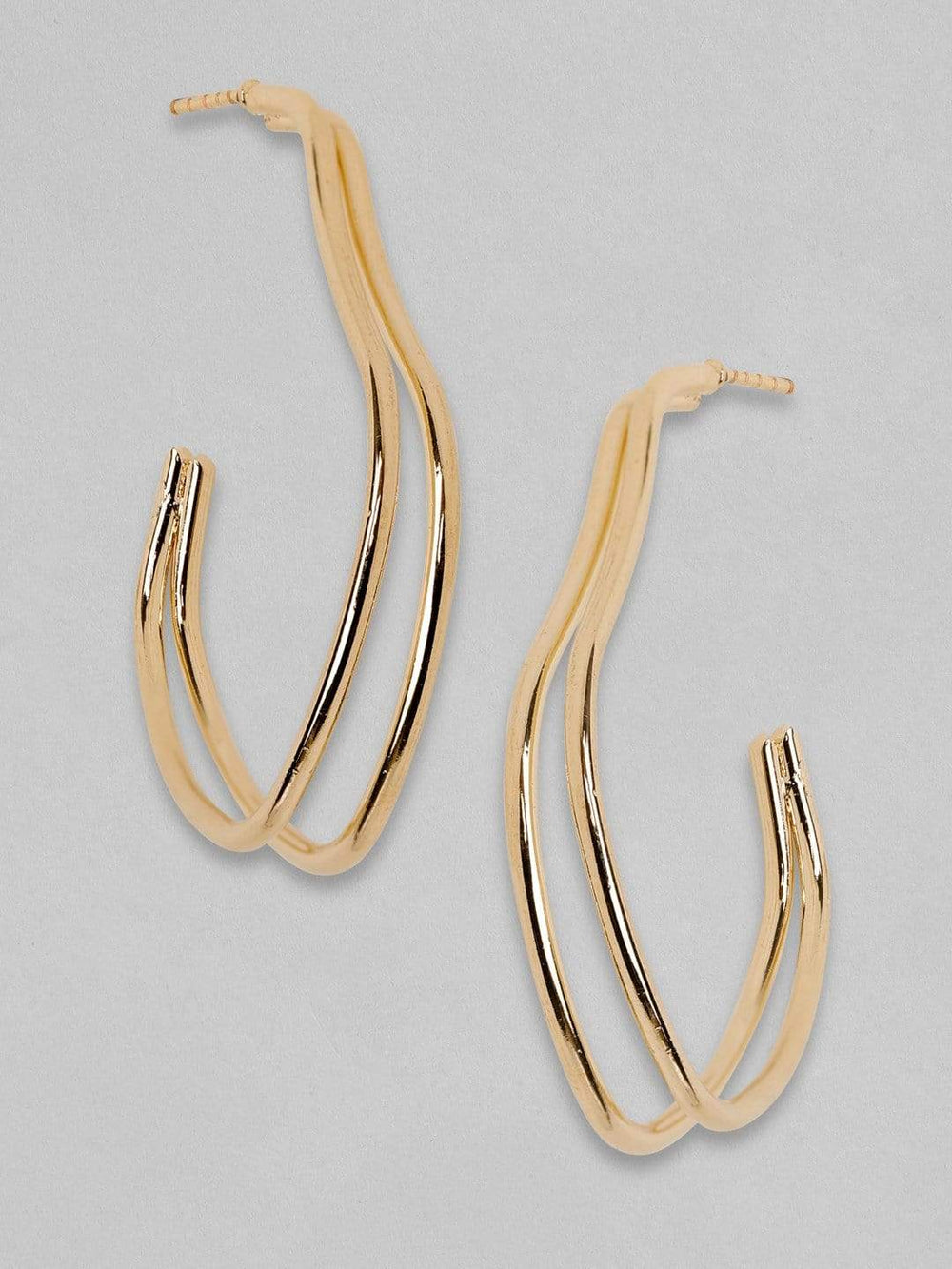 Rubans Gold Plated Handcrafted Hoop Earrings Earrings