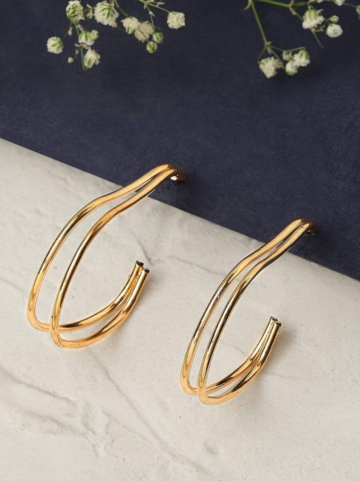 Rubans Gold Plated Handcrafted Hoop Earrings Earrings