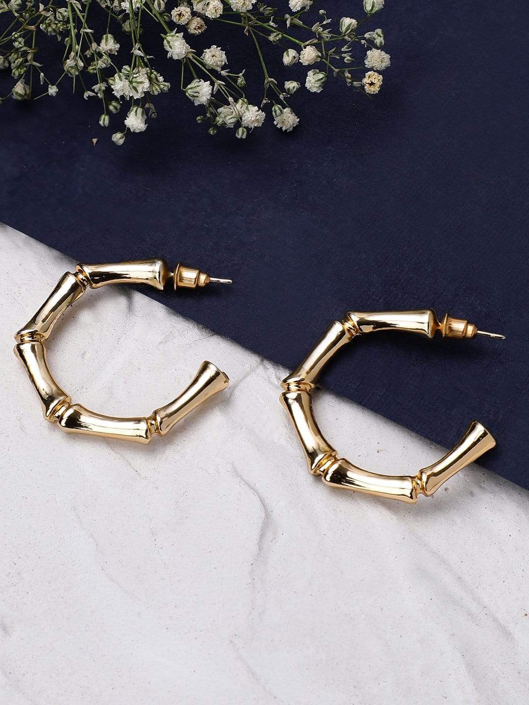 Rubans Gold Plated Handcrafted Hoop Earrings Earrings