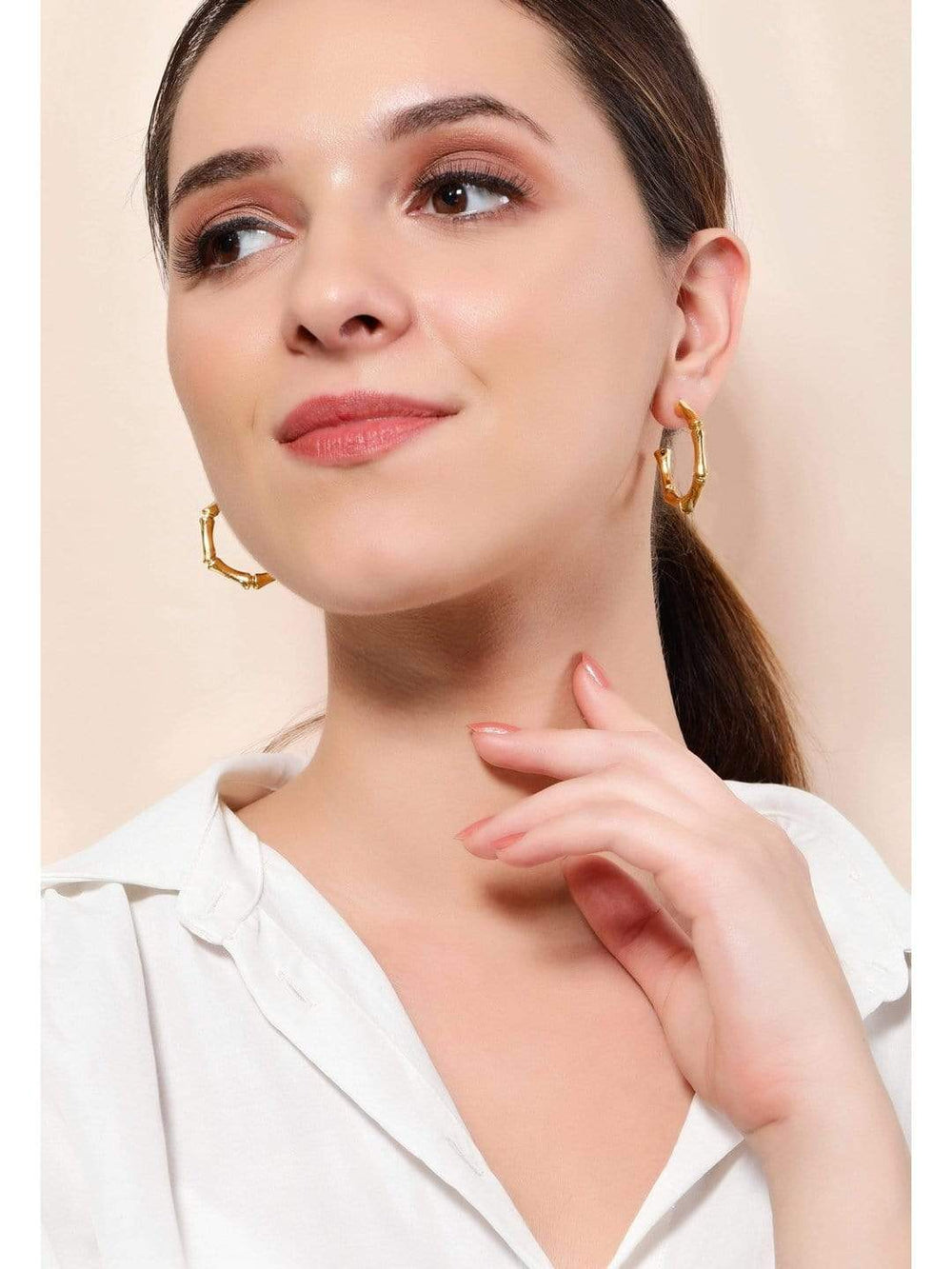 Rubans Gold Plated Handcrafted Hoop Earrings Earrings