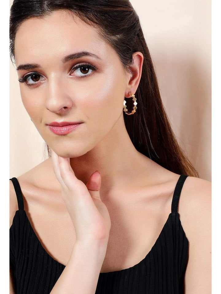 Rubans Gold Plated Handcrafted Hoops Earrings Earrings