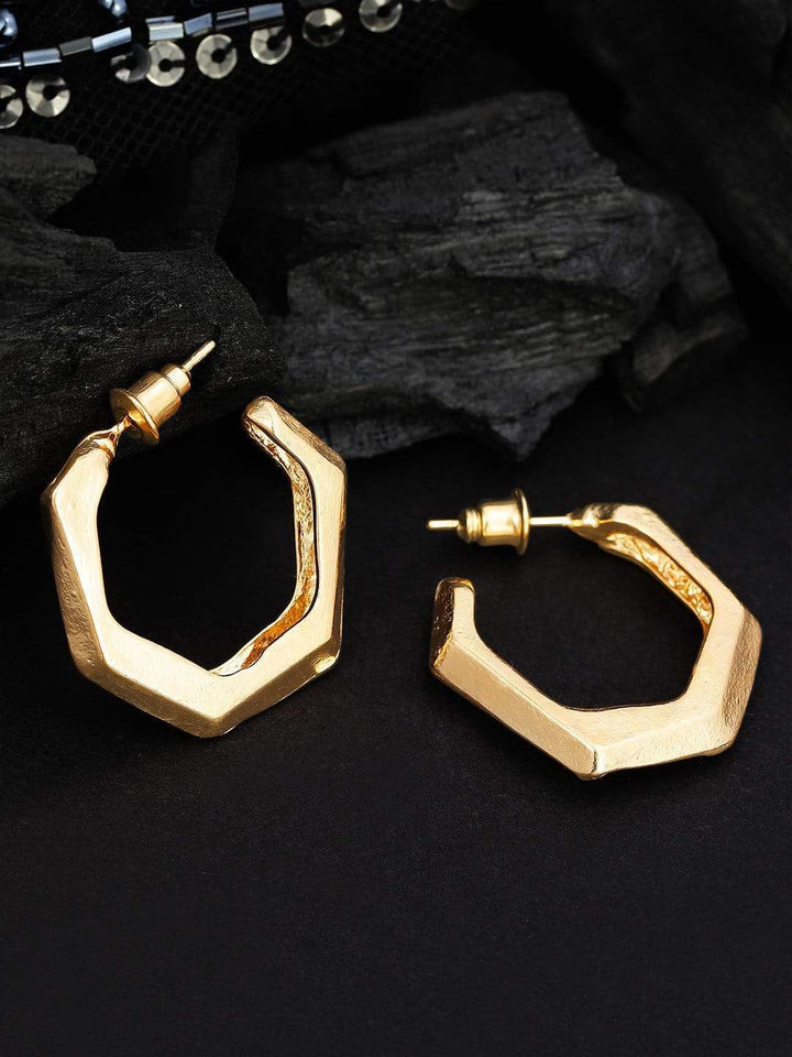 Rubans Gold Plated Handcrafted Hoops Earrings Earrings