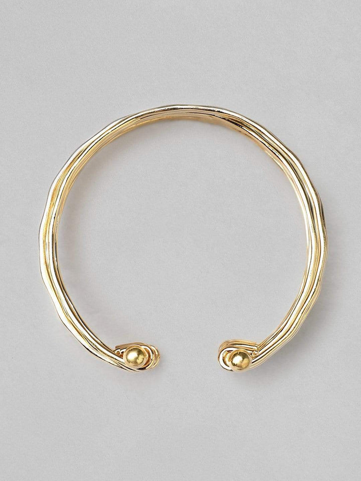 Rubans Gold Plated  Handcrafted Multi Layered Openable Bracelet Bangles & Bracelets