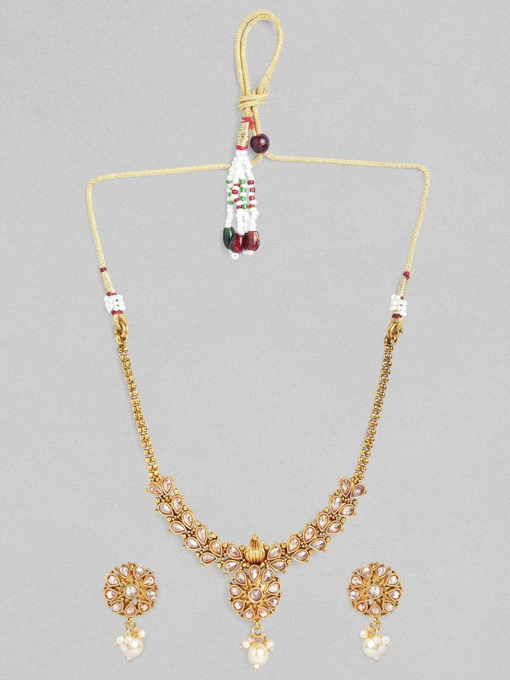 Rubans Gold Plated Handcrafted Necklace Necklace Set