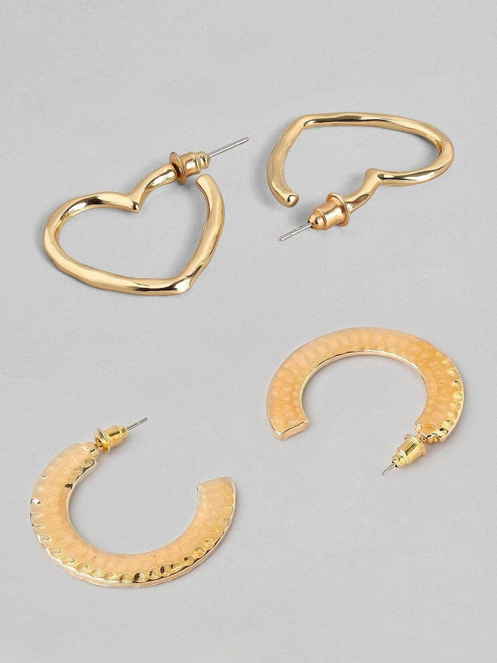 Rubans Gold Plated Handcrafted Set of 2 Hoop Earrings Earrings