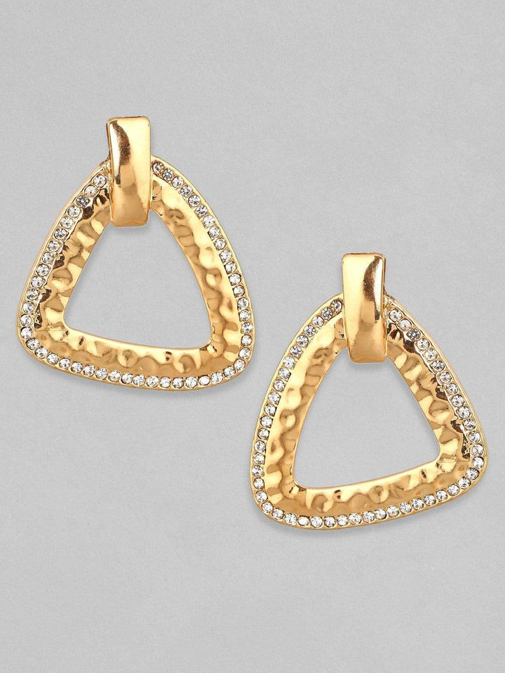 Rubans Gold Plated Handcrafted Zircon Stone Cassic Drop Earrings Earrings