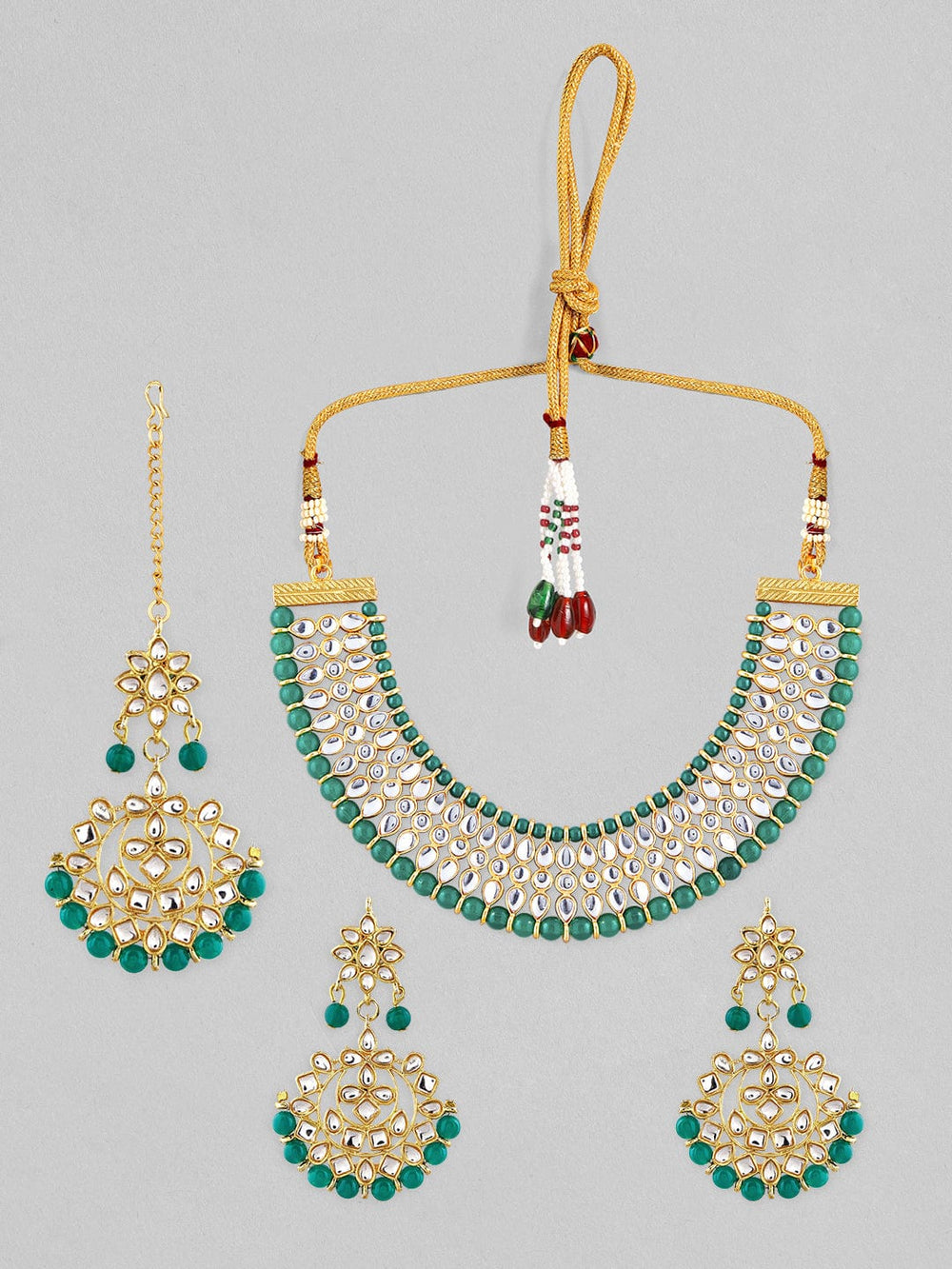 Rubans Gold Plated Kundan Necklace Set With Traditional Design Jewelry Sets
