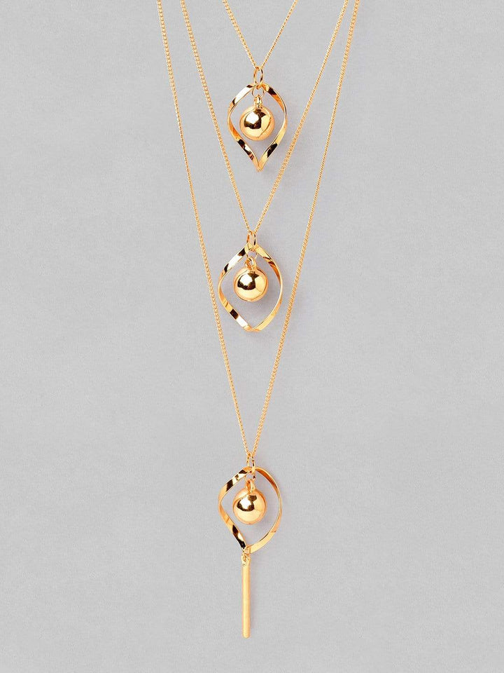 Rubans Gold Plated Multi Layer Chain Necklace Necklace Set