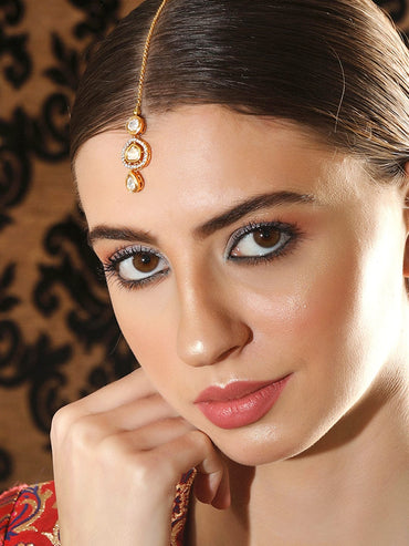 Rubans Gold Toned Kundan Stone Studded Mangtika Head Jewellery