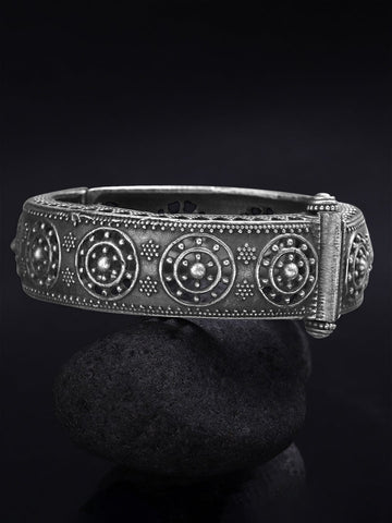 Rubans Oxidised Filigree Silver Plated Handcrafted Bracelet Bangles & Bracelets