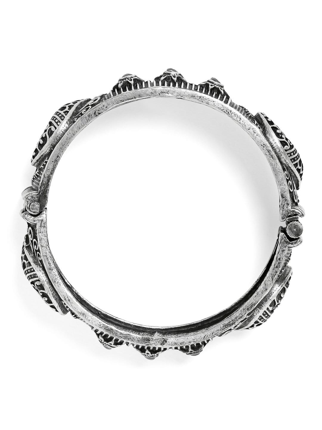 Rubans Oxidised Filigree Silver Plated Handcrafted Peacock Bracelet Bangles & Bracelets