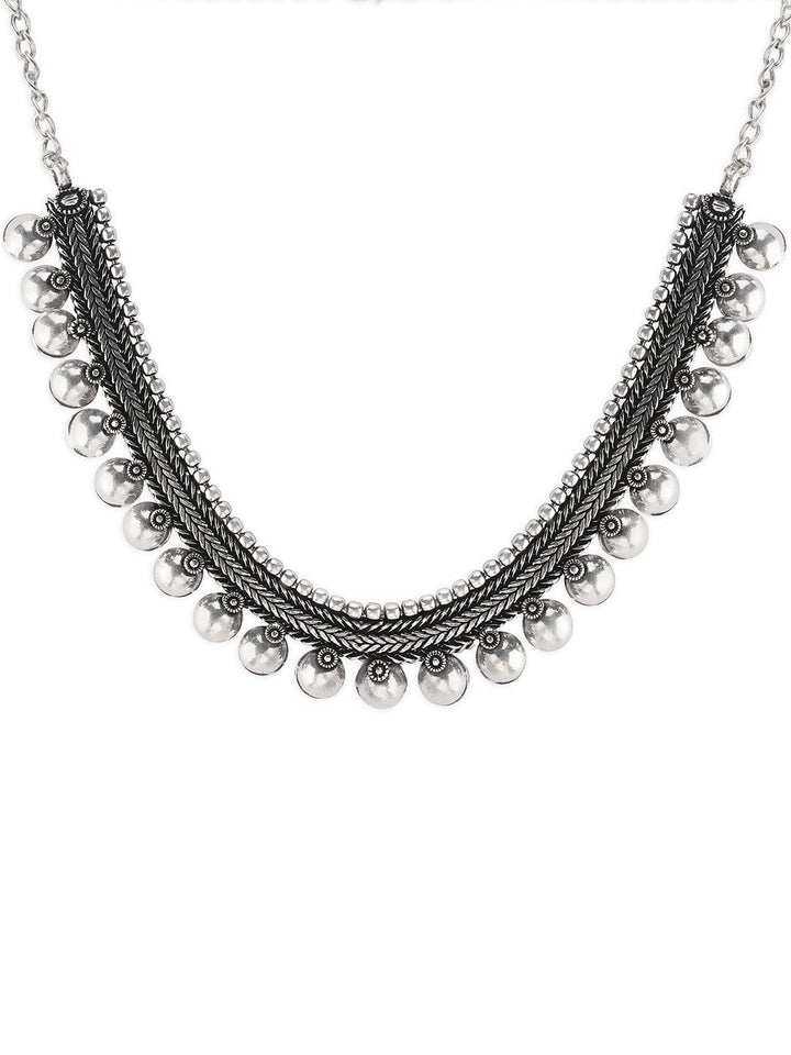 Rubans Oxidised Handcrafted Silver Plated Necklace Chain & Necklaces