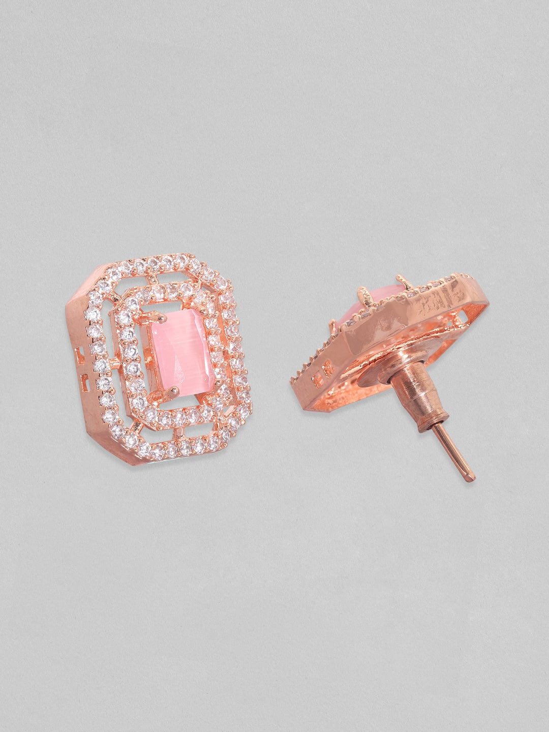 Rubans Rose Gold Geometric Studs Earrings Earrings