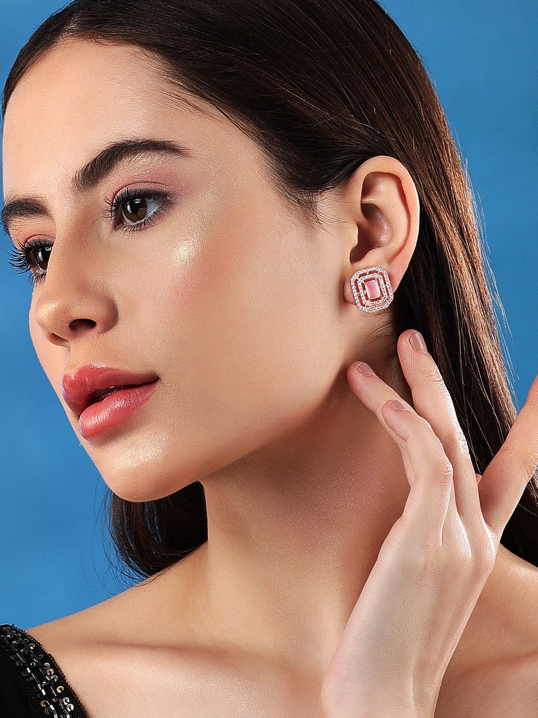 Rubans Rose Gold Geometric Studs Earrings Earrings