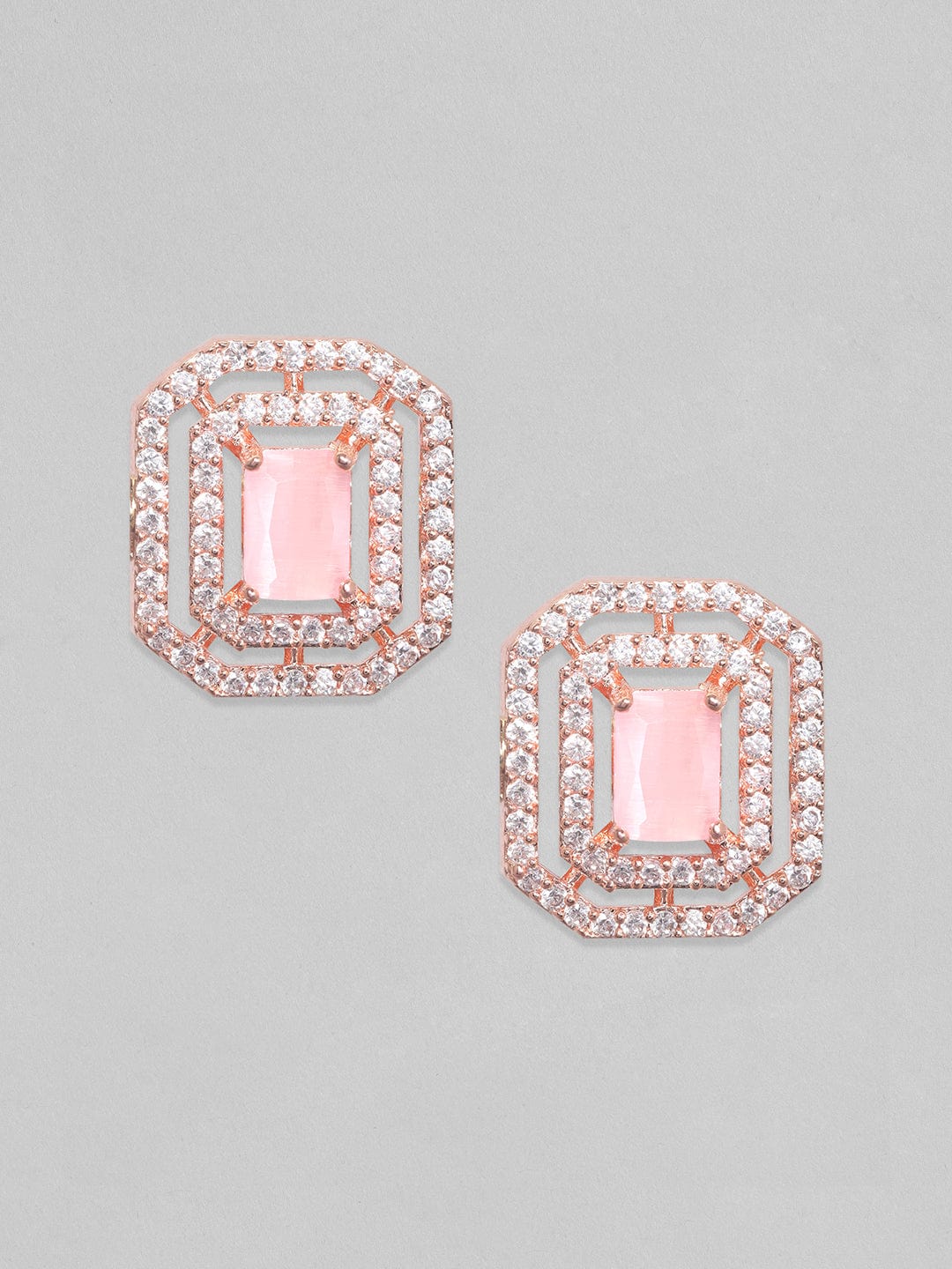 Rubans Rose Gold Geometric Studs Earrings Earrings