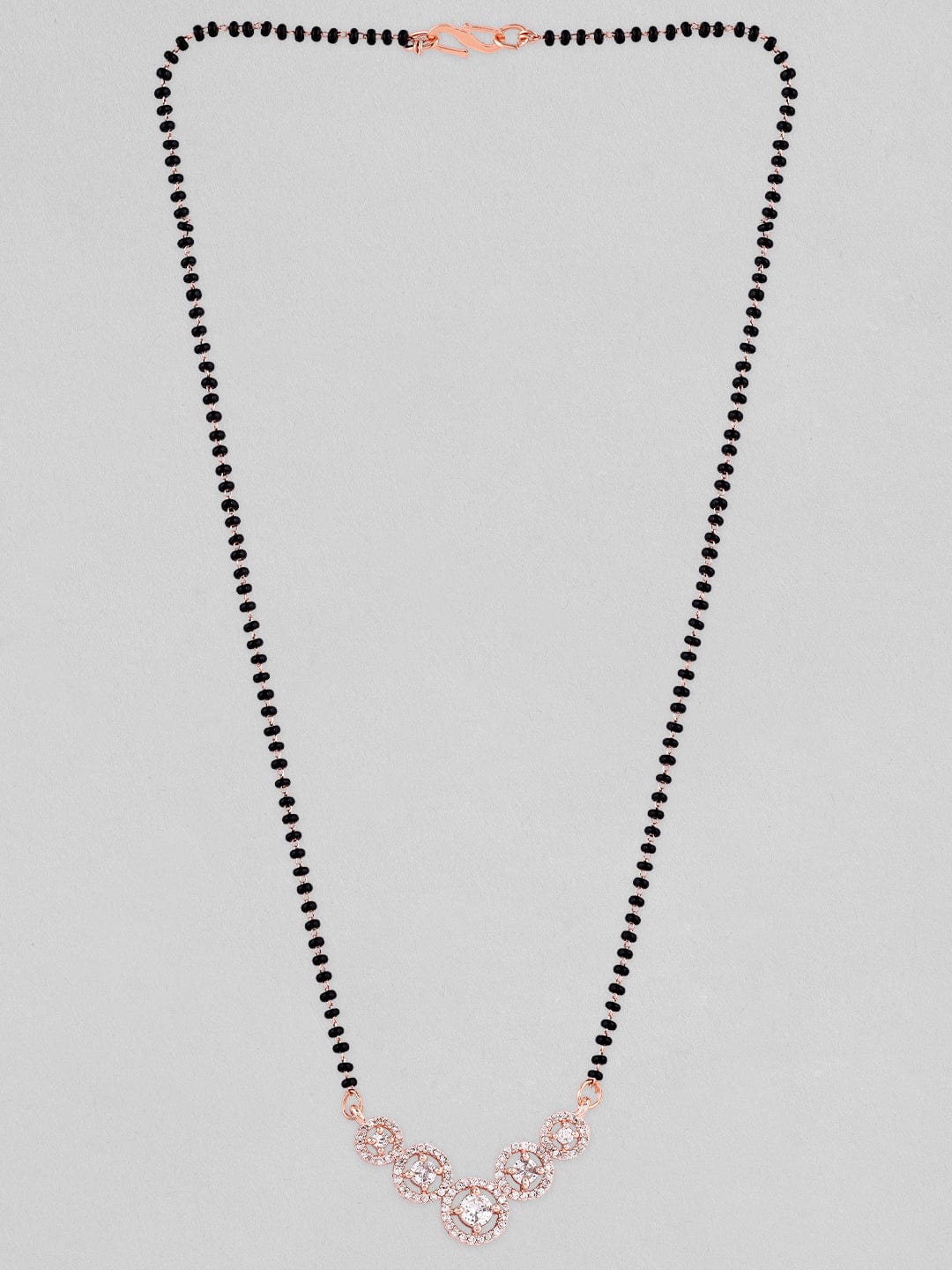Rubans Rose Gold Plated Mangalsutra With Studded AD&