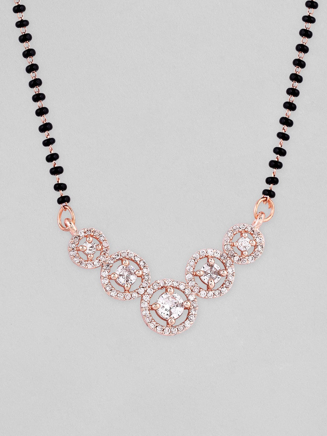 Rubans Rose Gold Plated Mangalsutra With Studded AD's Mangalsutra